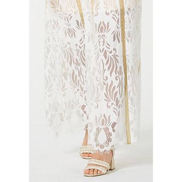Anthropologie Foxiedox White Gold Lace Sleeveless Maxi Dress Size Small - Picture 4 of 15